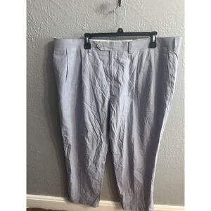 Chaps Pants Mens 42x30  Blue Striped Pleated‎